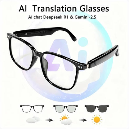 50% OFF!!🔥 AI Interpretation Smart Glasses🕶️160-Language Translation, Photochromic Lenses, AI Chat & Hands-Free Audio