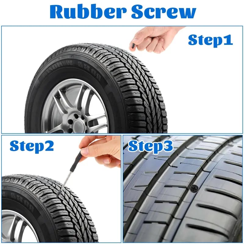 🔥Tire Repair Rubber Nail🚚Free Screwdriver Included